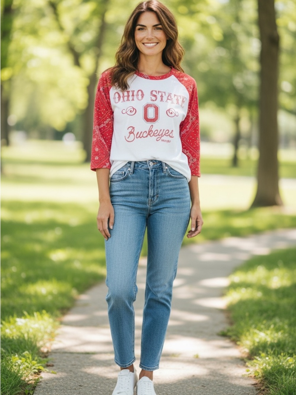 Ohio State Buckeyes Wrangler Baseball Raglan Shirt Women’s XL